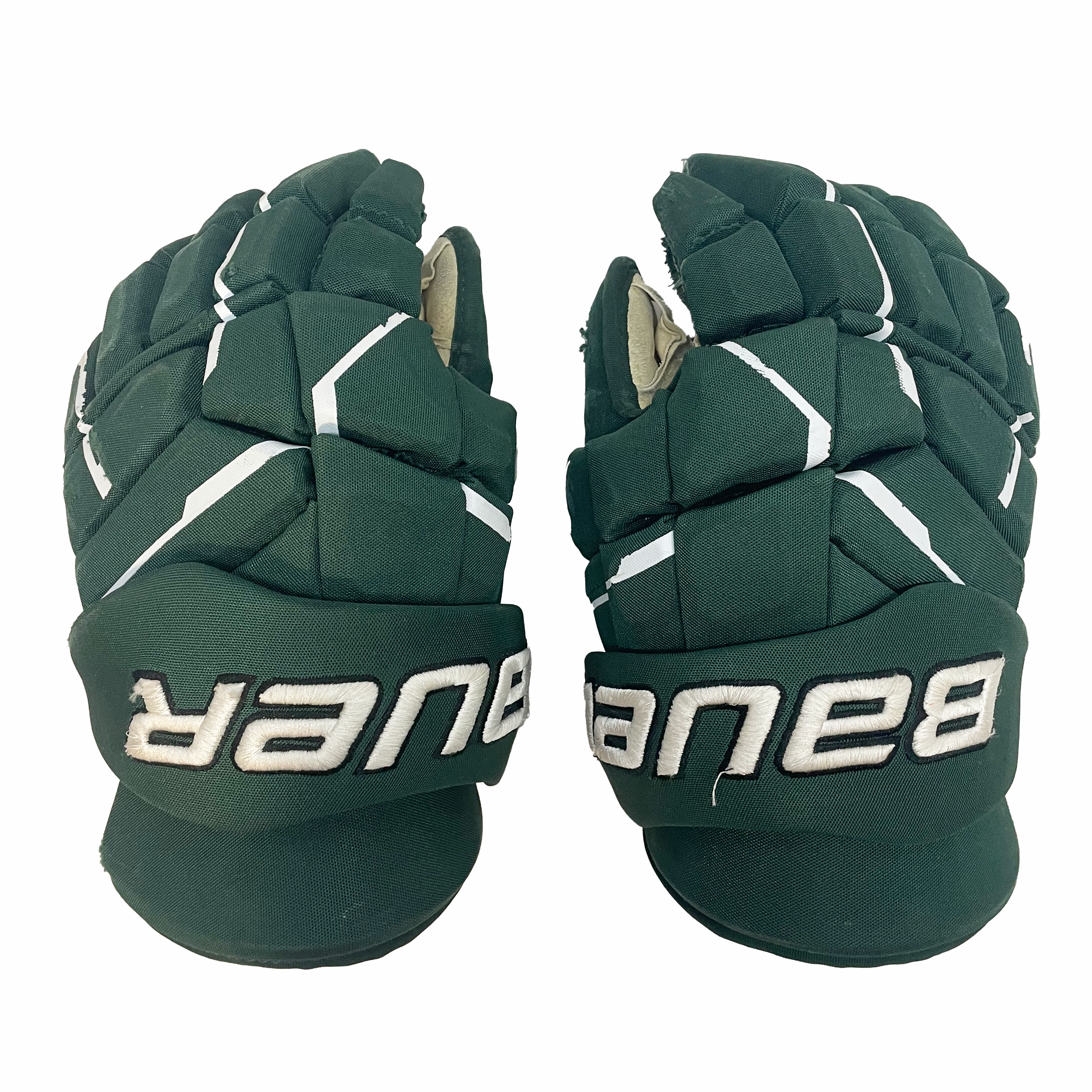 Bauer Supreme Mach - Used Pro Stock Hockey Gloves (Green/White)